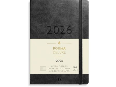 Burde Liten Veckokal. Forma Deluxe 2026 svart - Lyreco - Almanackor och kalendrar - Veckokalendrar - Små veckokalendrar