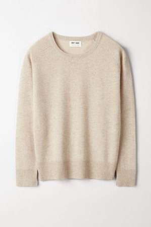 Soft Goat - Slim-Fit Crewneck - Kashmirtröja dam - S - Natural Sand