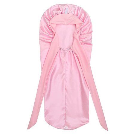 Lang sovehætte i satin til kvinder, lavet af silke, velegnet til søvn.