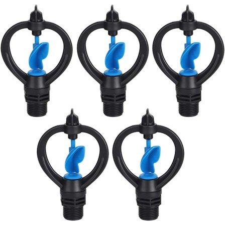 5 stk. Plænesprinklere Haveplæne Plast Turbine Sprinklere Havevand