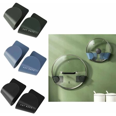 3-pak Lågholdere, Vægmonteret Organizer til Låg, Pander og Redskaber, Selvklæbende, til Hjem, Køkken og Restaurant[CO]