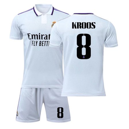 22-23 Real Madrid hjemme hvit drakt Kroos fotball uniform sett