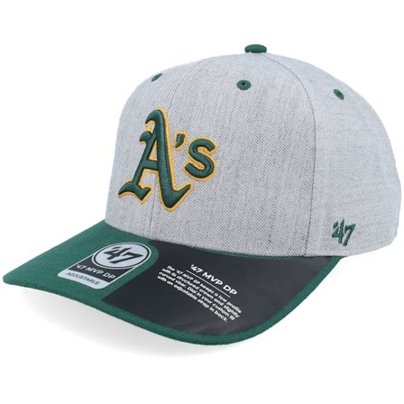 47 Brand - MLB Grå adjustable Caps - Oakland Athletics Storm Cloud Tt Mvp Dp Charcoal/Green Adjustable @ Hatstore