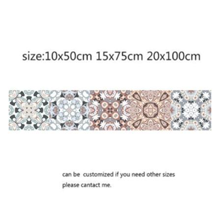 Mosaikklistermärken i arabisk stil för vardagsrum Kök Retro 3D Vattentät väggmålning Dekal Badrumsinredning självhäftande tapeter 1 15x75cm