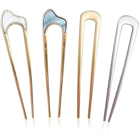 4 stk. hårnåle U-formet, franske metalhårnåle til håropsætning