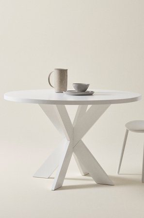 Jotex - Spisebord Ø 120 Cm Matt hvit - LUGNVIK - Kjøp Spisebord hos Jotex