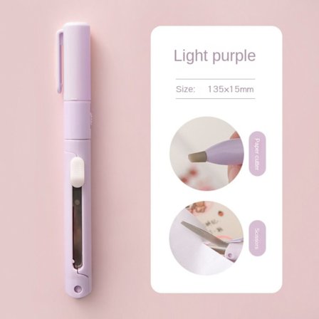 Mini färgglad hopfällbar sax 2 i 1 handtältskärare LILA