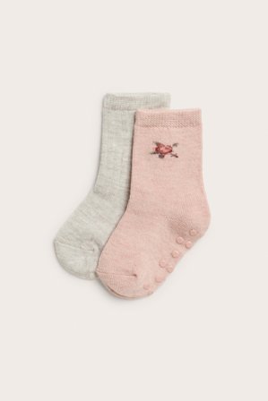 Newbie | Villasekoitetta olevat sukat, 2-pack | Vaaleanpunainen