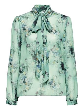 Peony Blouse Bluse Langermet Grønn Ida Sjöstedt*Betinget Tilbud
