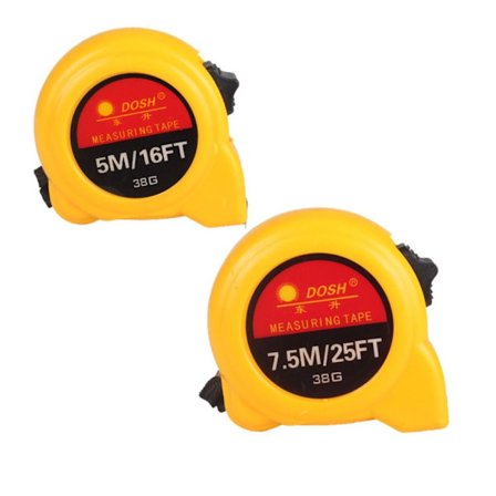2 stk 5M+7,5M uttrekkbart målebånd