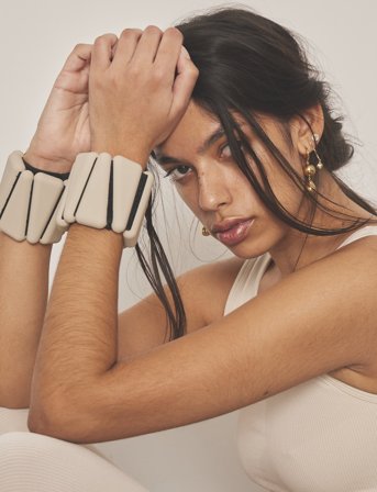 Moonchild Yoga Wear Moonchild Weight Bangles - Beige - ONE SIZE