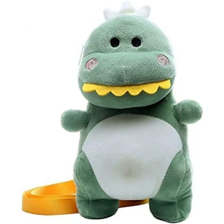 Søt plysjdyr skulder veske kvinner jente dinosaur crossbody veske, veldig liten, myk, søt (grønn)