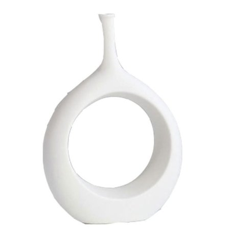 Moderne minimalistisk hvit keramisk vase, skrivebordsornamenter for kreativ dekor til hjemmet, innendørs skrivebordsdekorasjon, kunsthåndverk, stue, 