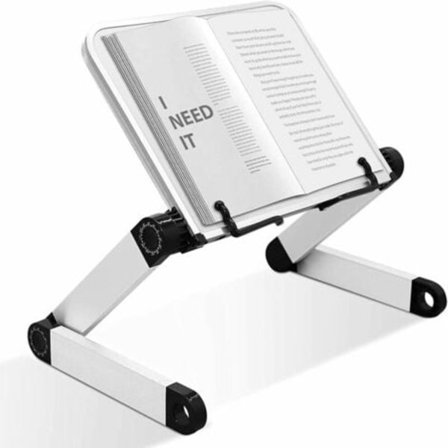 Justerbar bogstøtte, justerbar højde og vinkel, ergonomisk bogstøtte med papirclips til store skolebøger, musikbøger, tablet, madlavning