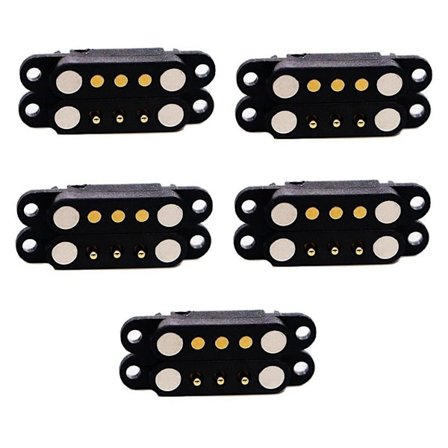 5 par magnetiske Pogo Pin-kontakter 3-pins Pogopin hann/hunn 2,54 mm fjærbelastet magnetkontakt P