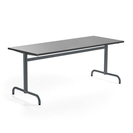 Tisch PLURAL, 1800x700x720 mm, Linoleum-Platte, dunkelgrau, anthrazit
