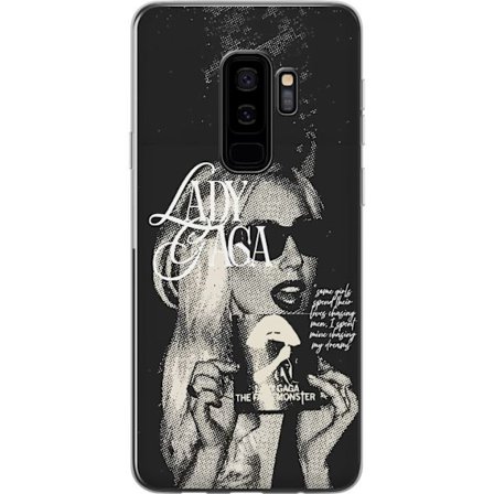 Kompatibelt Mobildeksel til Samsung Galaxy S9+ Lady Gaga svart-hvit retroplakat med solbriller og popkonst-estetikk