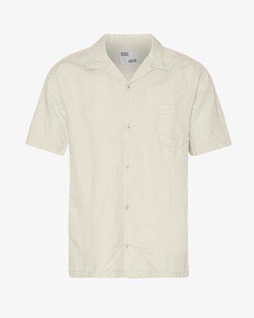 Linen Short Sleeved Shirt - Ivory White - Male - 2XL