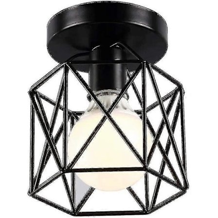 Retro Industrial Musta Metallihäkki Kattovalaisin, Riippuvalaisin Rauta Kattokruunu E27, Riippuva Valaisin