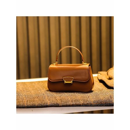 Handväska för damer med avtagbar axelrem för att bäras som axelväska, lämplig för shopping och pendling - Karamell