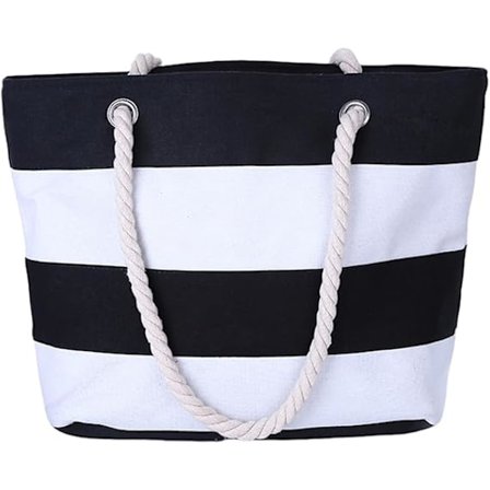 Damstrandväska med dragkedja, handväska med ficka, stor storlek, dam- och flicksommarväska med en axel, shoppingväska, strandväska