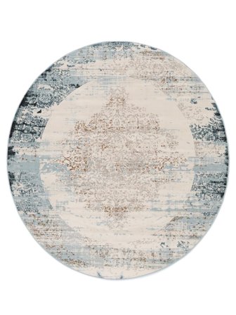 Alaska Ø 200 Azul Claro/Blanco Crema Redonda Alfombra