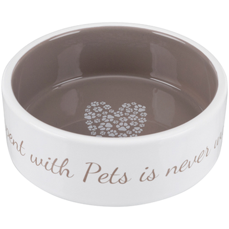 Trixie - Pet's Home Keramikkskål 0,3 l/ø12 cm Cream/Taupe - Hund - Matplass & vannautomater for hund - Matskåler og vannskåler - ZOO.no