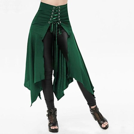 Viktorianisk Burlesk Kjol Gotisk Steampunk Korsett Kostym Punk Svart Bustle Kjolar