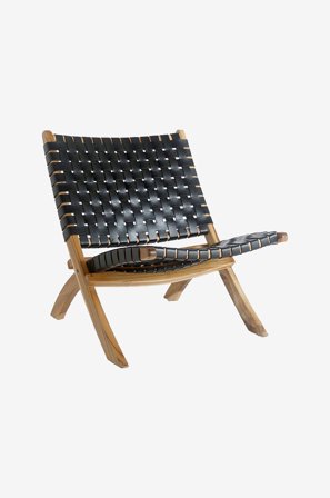 House Nordic - Sammenklappelig stol Perugia. Læder med ben i naturfarve - Sort - Stole - Fra Homeroom