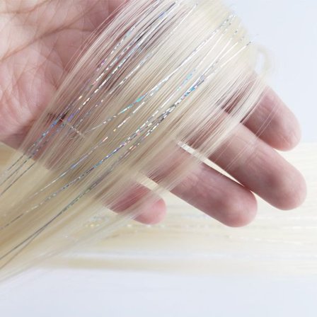 Clip in värilliset hiuspidennykset sekoitettu hopea tinsels synteettinen 2 in 1 Rainbow Hairpiece Juhlien kohokohdat naisten tytöille