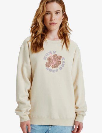 Roxy Surf Stoked Crew Brushed Vint - Cream - L