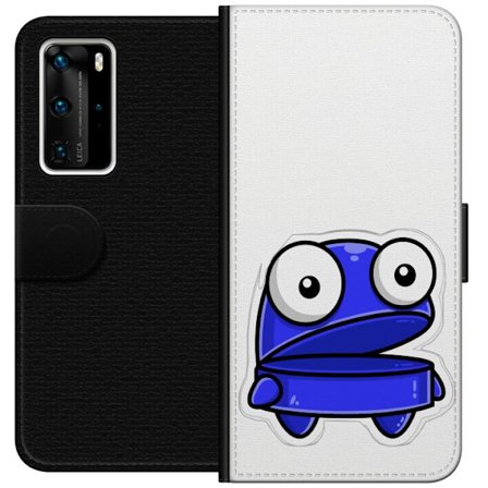 Kompatibel Tegnebogsetui til Huawei Huawei P40 Pro Blå tegneseriefigur med åbent udtryk og store øjne i sjov illustration