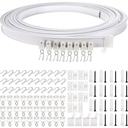 5 meter bøybar takskinne for gardiner, fleksibel takmontert myk vindusskinne for gardinskinne med skinnegardinsystem seng