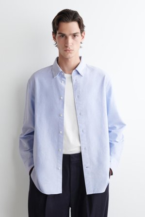 COS Herren Oxford-Hemd Aus Baumwolle - Blau