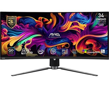 MSI MAG 341CQP QD-OLED - Fyndvara - Mycket snabb, välvd 34tum gamingskärm med QD-OLED-panel