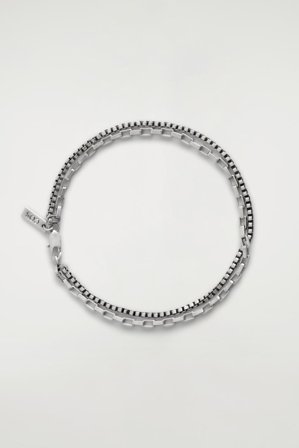 COS Men's Double-Chain Bracelet in Silver-coloured