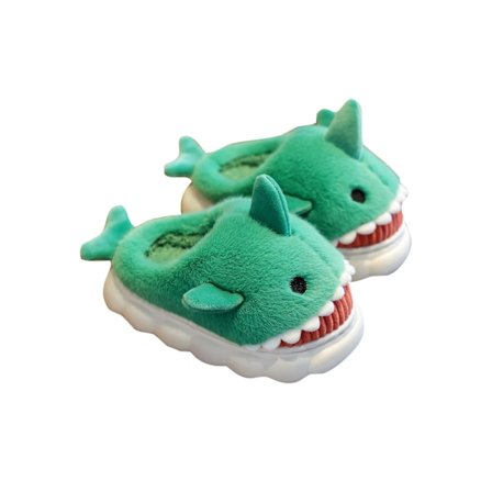 Lasten hain tossut pehmoiset lämpimät tossut slip on pörröiset kengät talveksi V Vihreä_xx