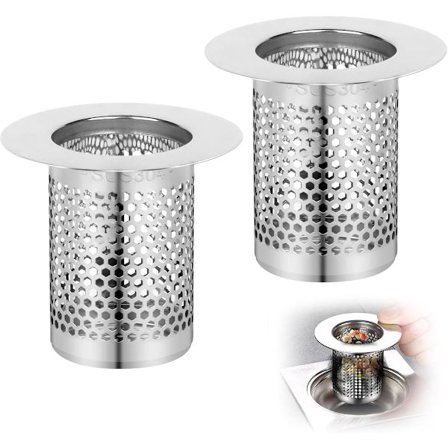 2 st - Avloppsplugg - 5,5*5 cm - Diskbänkslock - Hårfångare för dusch - Golvbrunn - Hårfilter