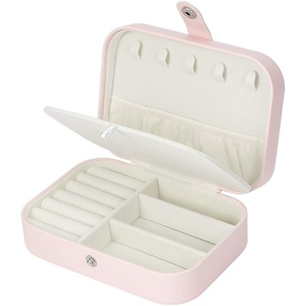 Bærbar Rejse Smykkeæske til Ringe, Øreringe og Halskæde