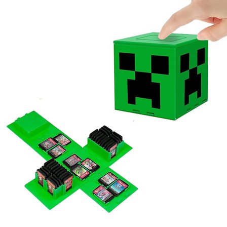 Kompatibel med Nintendo Switch, ekstra stor kapasitet Switch-spillveske, oppgradert 41 spor Switch-spillkort oppbevaringsboks, trykk for å folde ut 