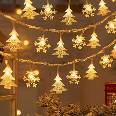 Snowflake LED String Lights God Jul Hemdekorationer 2023 Julgransprydnader Julklappar Nytt År 2024
