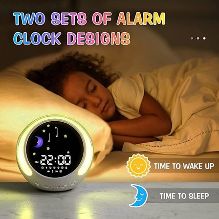 Väckarklocka med Ljus, Sömncoach, DIY-Larm, Ringsignaler, Högtalare