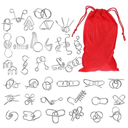 1 sæt interaktive hjernevridere puslespil metal metal puslespil sjove sensoriske legetøj (7.50X2.50X0.30CM, som vist på billedet)