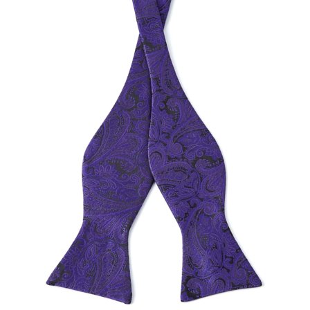 Dark Purple Paisley Self-Tie Bow Tie for Men - Self-tie bow ties