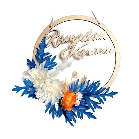 Eid Ramadan Kareem Krans til Fordøren, 10 Tommer Kunstige Små Hvide Blomster Forårshængende