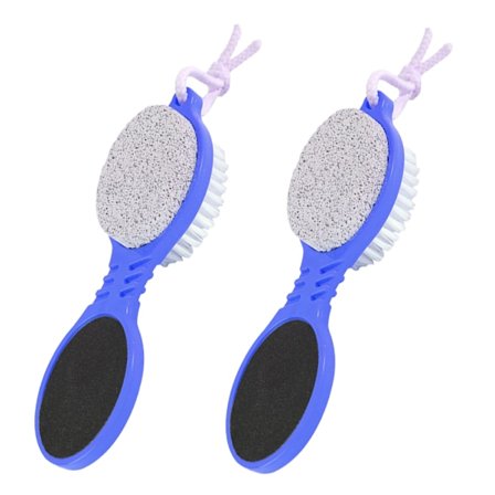 2 stycken 4 i 1 pedikyrverktygsfotskrubberborste för torr och