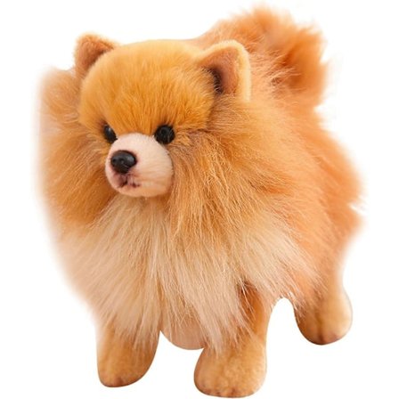 Pomeranian Plys Pomeranian Fyldt Dyr Sød Simulation Pomeranian Fyldt Dyr Livagtig Hund Plys 10x9inch Bomuld Fyldt Plys Hund Legetøj Gave til