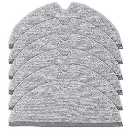 6 st Moppdukar "Helt ckande" Kompatibla med Xiaomi Roborock S5, S50, S51, S55, S6, MaxV Grey