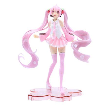 Hatsune Miku Anime Actionfigurleker Sakura Miku Kaninøre Miku Langt Hår Fletter Miku Samleobjekter PVC Modell Statue Figuriner Dukker Lekefans Gaver