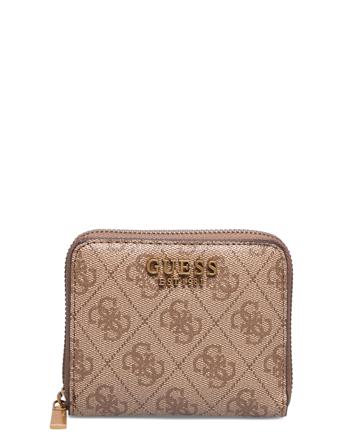 Ginevra Logo Slg Sml Zip Arnd Bags Card Holders & Wallets Wallets Beige GUESS